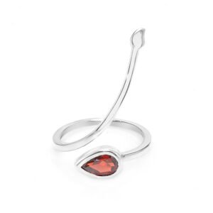 silver garnet ring