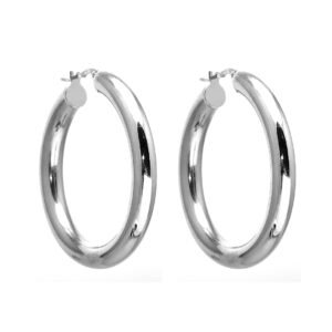 sleek silver hoop earrings