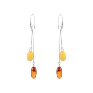 colored drops silver earrings