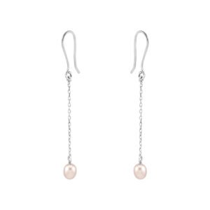 silver freshwater pearl earrings