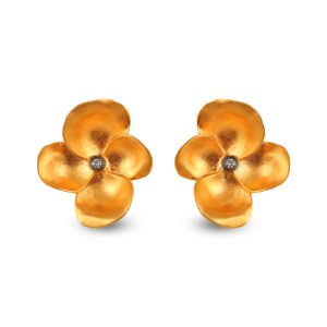 delicate silver and gold diamond earrings