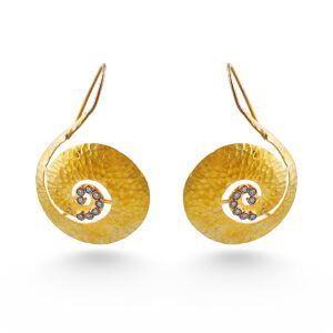 silver and gold diamond earrings