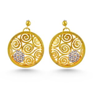 silver and gold diamond earrings