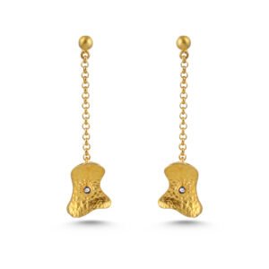 minimalist silver and gold diamond earrings