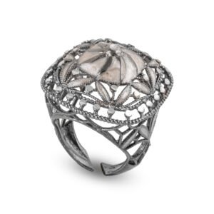 flower silver ring