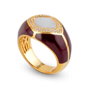 gold color silver ring