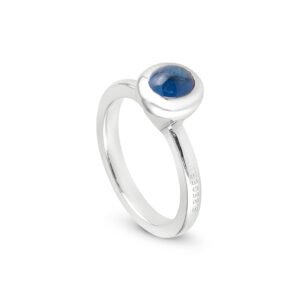 natural sapphire silver ring