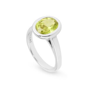 natural peridot silver ring