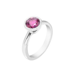 silver rubellite ring