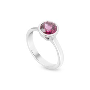 silver rubellite ring