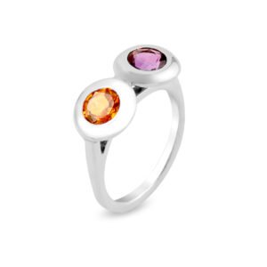 amethyst citrine silver ring
