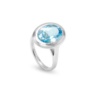 silver blue topaz S Begermi ring