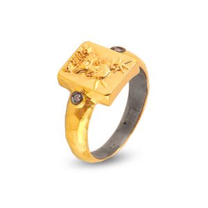 Pura silver and gold diamond ring