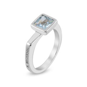 silver aquamarine S Begermi ring