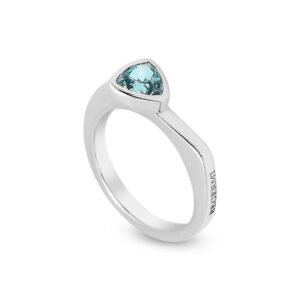 silver aquamarine S Begermi ring