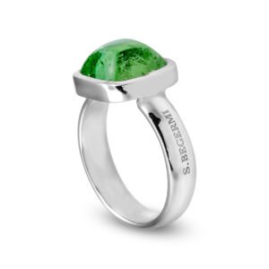 natural tourmaline silver ring