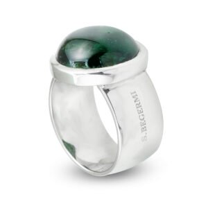 natural tourmaline silver ring