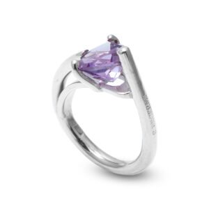 natural amethyst silver ring