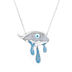evil eye silver necklace