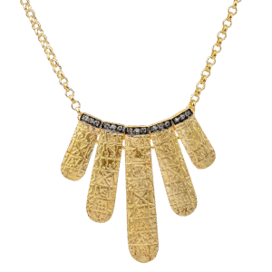 elegant silver and gold diamond necklace