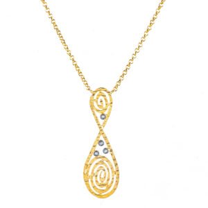 minimalist silver and gold diamond necklace