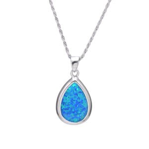 blue drop silver pendant