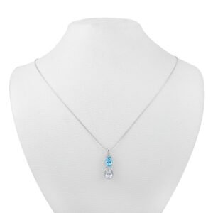 Silver Morganite and Blue Topaz Pendant
