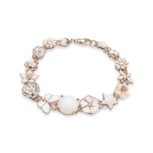 white stone silver bracelet