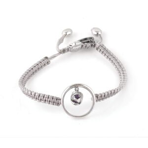 circle with stone silver bracelet