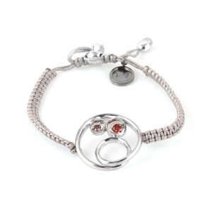circle with stones silver bracelet