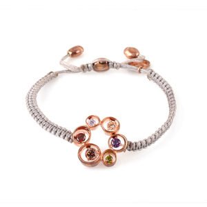 flower of circles silver bracelet