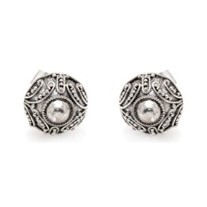 round silver earrings