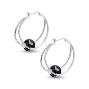 black silver earrings