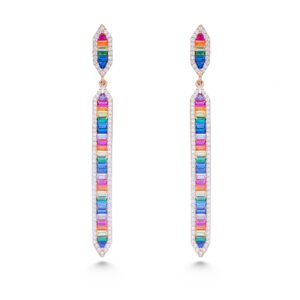 rainbow silver earrings