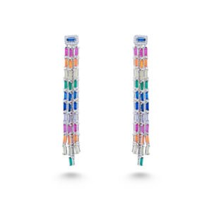 rainbow silver earrings