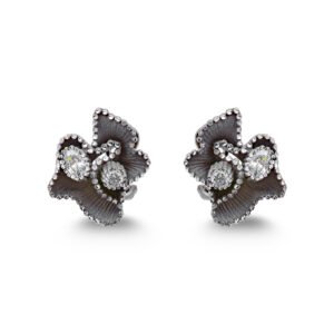 black flower earrings