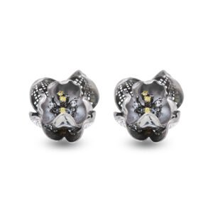 grey flower earrings