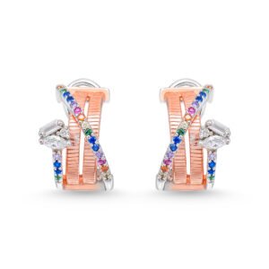 crystals rose gold earrings