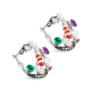 coral silver earrings