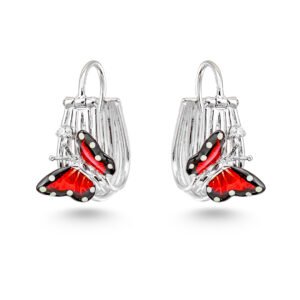 red butterfly earrings