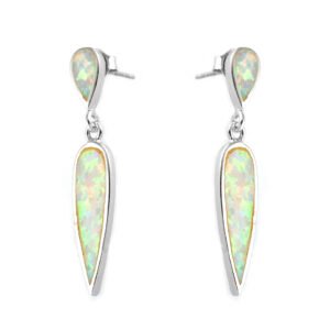 white silver earrings