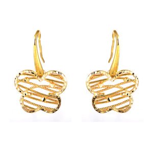 butterfly gold color silver earrings