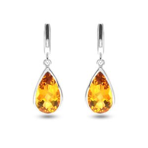 silver citrine S. Begermi drop earrings