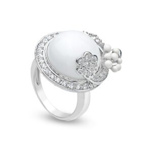 white center stone silver ring roberto bravo