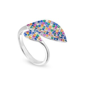 rainbow leaf ring