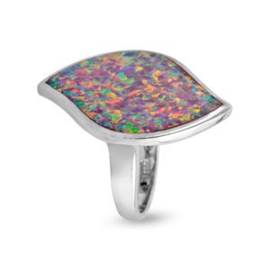 colorful silver ring