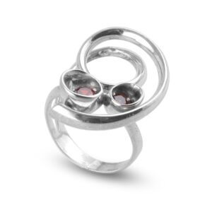 silver ring with red stone roberto bravo