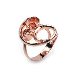 rose gold color red stone silver ring roberto bravo