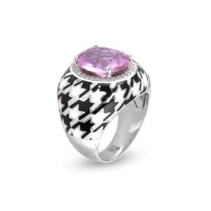 purple center stone silver ring roberto bravo