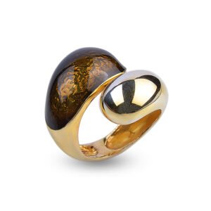 gold tone silver ring